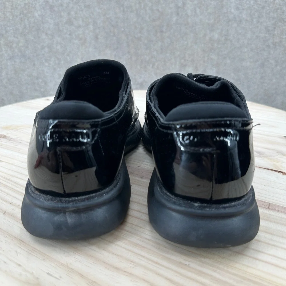 Cole Haan Zerogrand Oxford Mens 8M Black Patent Leather Laser Cut
